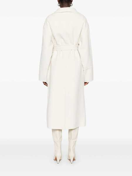 Paltoane Soft Goat Soft Goat Wool And Cashmere Coat WHITE Femei (BM 19266852) 4
