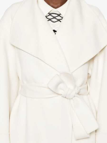 Paltoane Soft Goat Soft Goat Wool And Cashmere Coat WHITE Femei (BM 19266852) 5