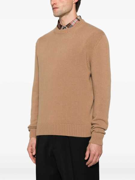 Pulovere Seven Gauge Seven Gauge Camel Crewneck Sweater Brown Barbati (BM 19266858) 3