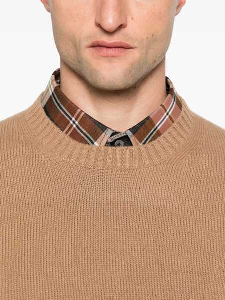 Pulovere Seven Gauge Seven Gauge Camel Crewneck Sweater Brown Barbati (BM 19266858) 5