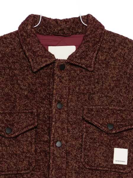 Camasi Emporio Armani Emporio Armani Overshirt In Mixed Wool Boucl Red Barbati (BM 19267050) 3