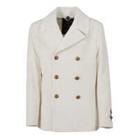 Paltoane AMALFI VELVET PEACOAT, BRASS BUTTONS, HAND-EMBROIDERED ANCHOR ON THE CUFF Barbati