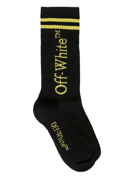 Sosete Off-White BOOKISH STRPES LONG SOCKS BLACK - YELLOW Black   Baieti (BM 19267386) 1