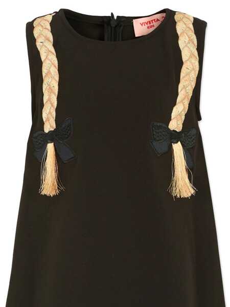 Rochii Vivetta BLACK SLEVELESS DRESS WITH BRAIDED EMBROIDERY Black   Fete (BM 19267461) 3