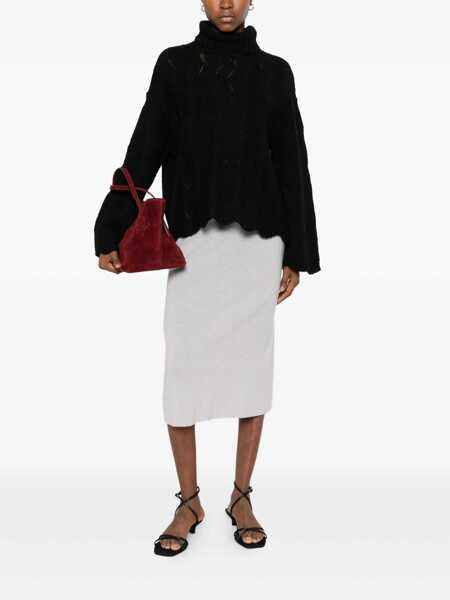 Pulovere TWINSET Twinset Black Pointelle Knit Sweater Black Femei (BM 19267554) 2