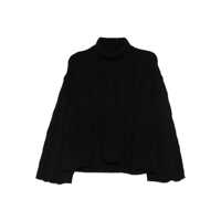Pulovere Twinset Black Pointelle Knit Sweater Femei
