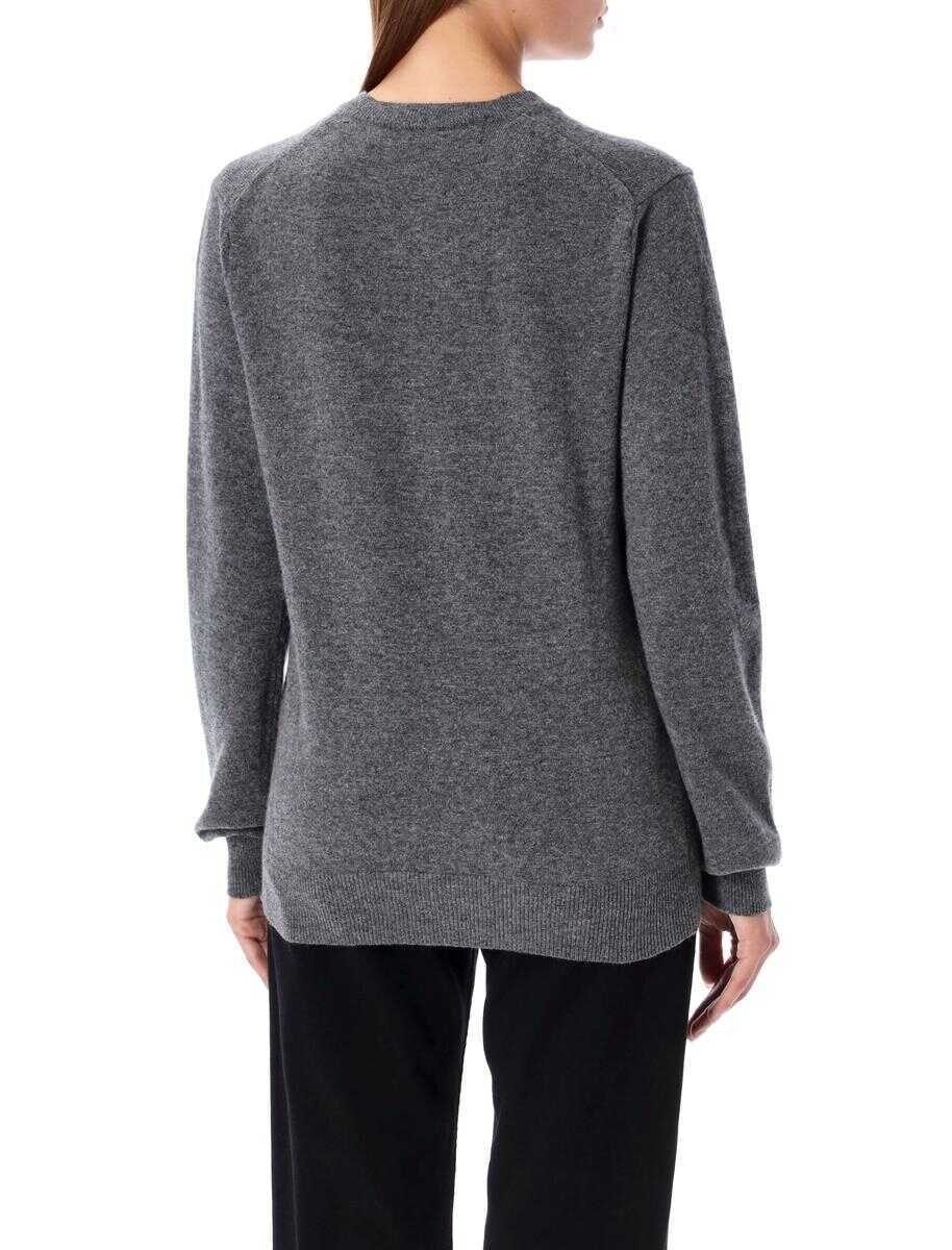 Pulovere Comme des Garons Comme Des Garons Play Red Heart Patch V-Neck GREY Femei (BM 19267629) 2