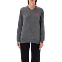 Pulovere Comme Des Garçons Play Red Heart Patch V-Neck Femei