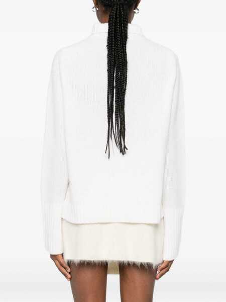 Pulovere TABARONI CASHMERE Tabaroni Cashmere White Long-Sleeved Sweater WHITE Femei (BM 19268199) 4