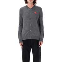 Pulovere Comme des Garçons Dama - Cardigane Comme des Garons Comme Des Garons Play Wool Cardigan With Red Heart GREY Femei (BM 19268340) - B-mall.ro
