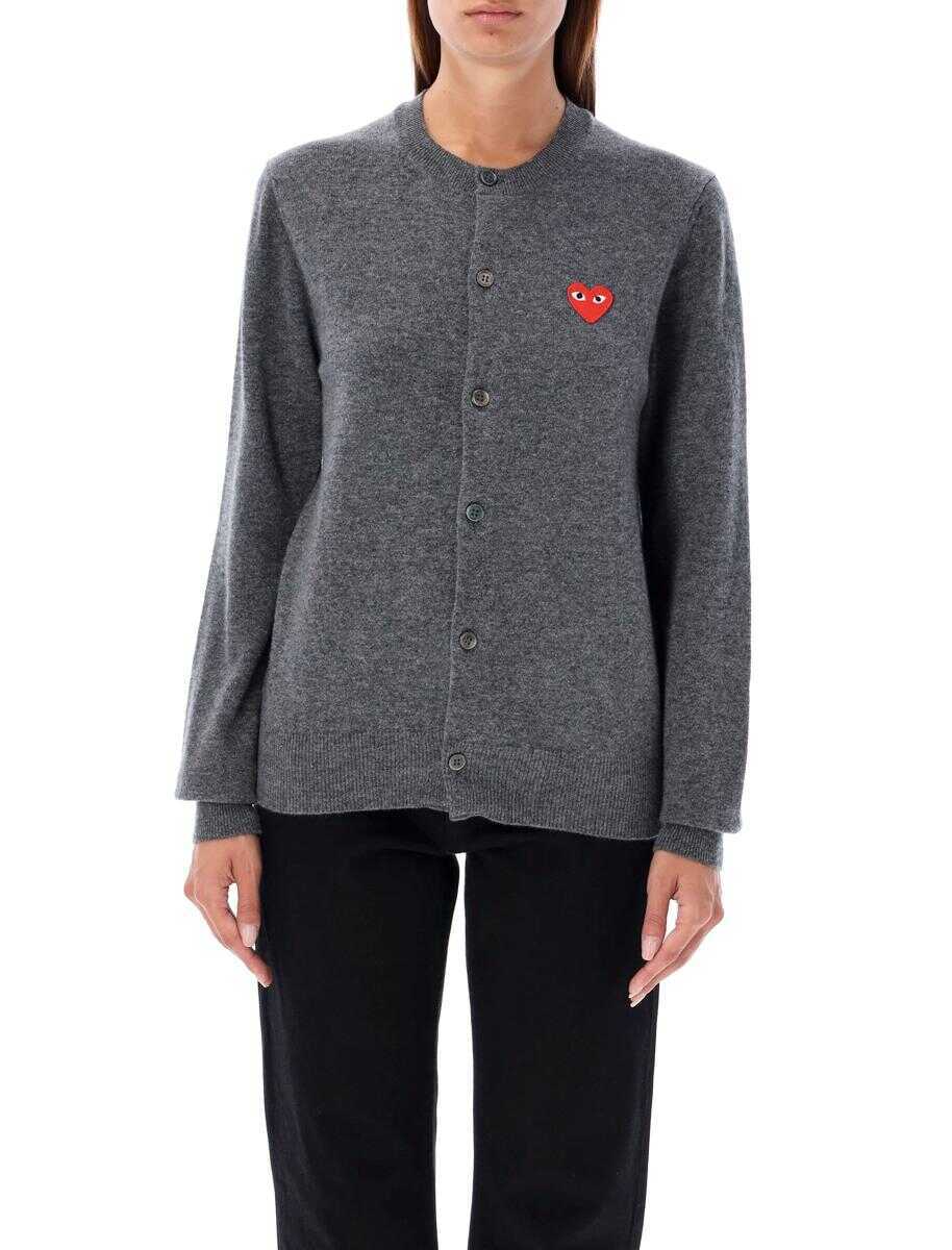 Cardigane Comme des Garons Comme Des Garons Play Wool Cardigan With Red Heart GREY Femei (BM 19268340) 1