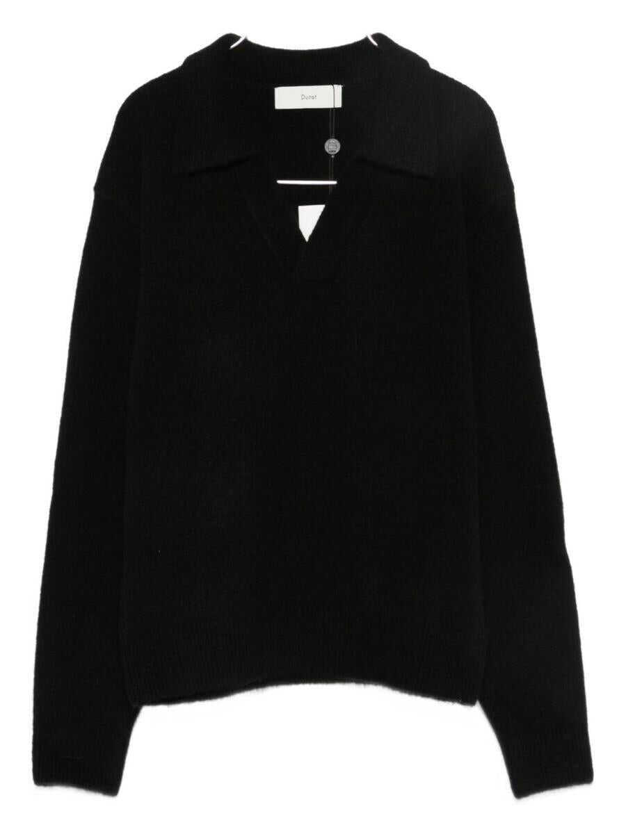 Tricouri Polo DUNST Dunst Wool Blend Polo Sweater Black Femei (BM 19268367) 1