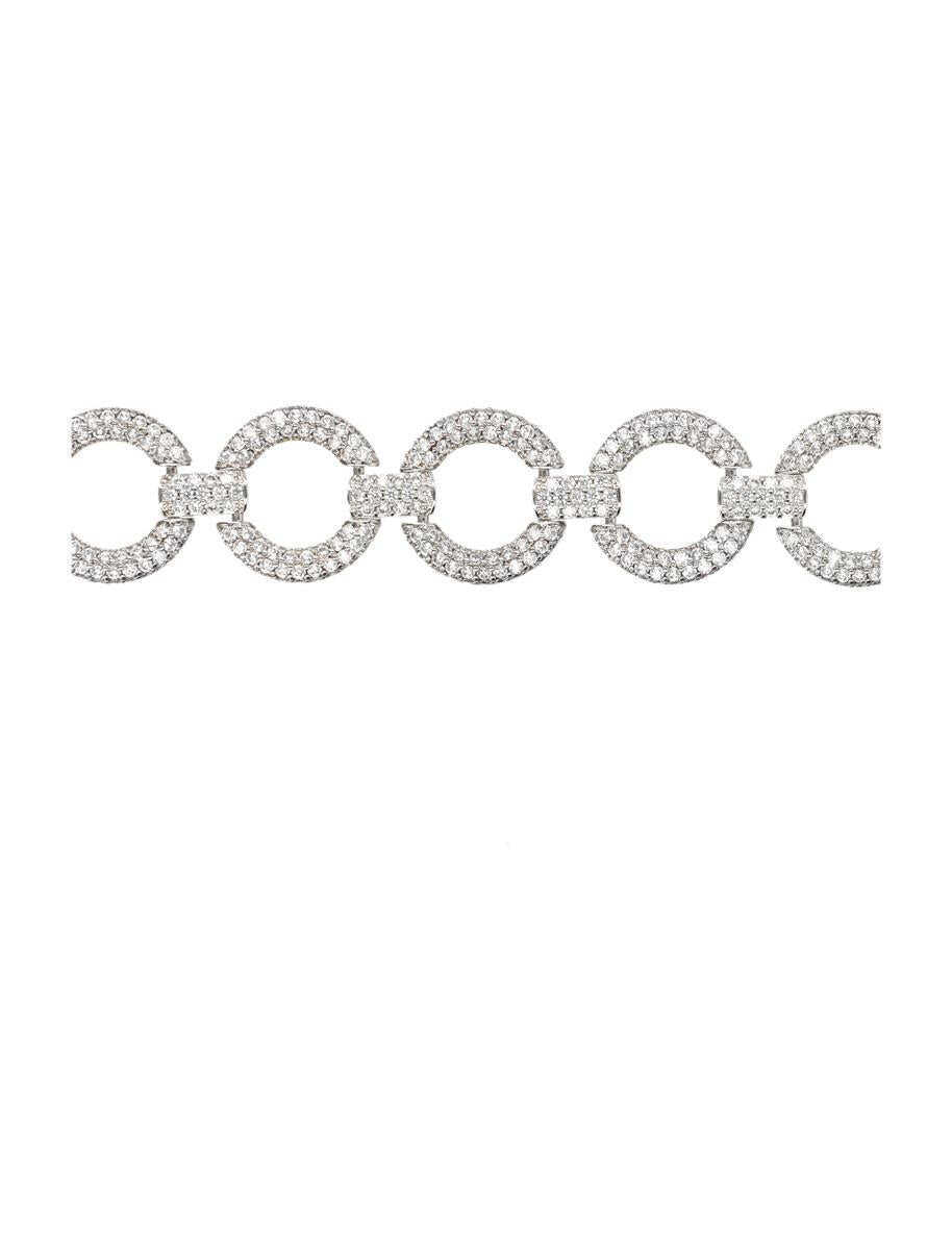 Pulovere Self-Portrait Self-Portrait Crystal Link Choker Necklace SILVER Femei (BM 19268643) 2