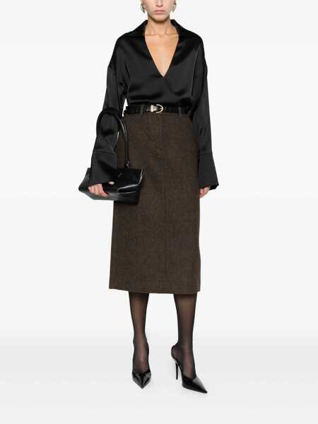 Fuste DUNST Dunst Midi Skirt BROWN Femei (BM 19268784) 2