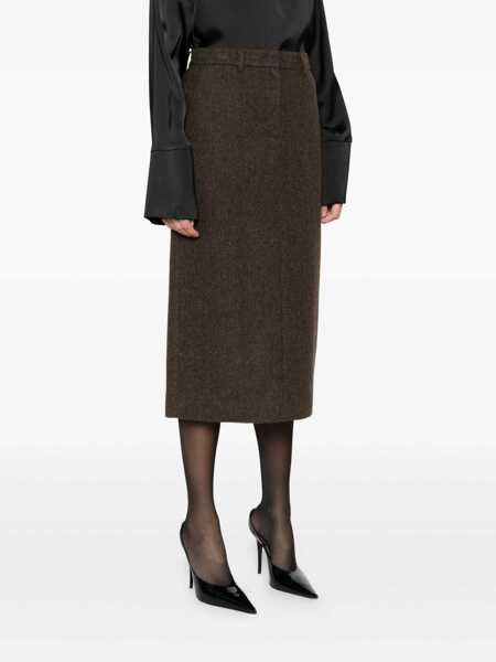 Fuste DUNST Dunst Midi Skirt BROWN Femei (BM 19268784) 3