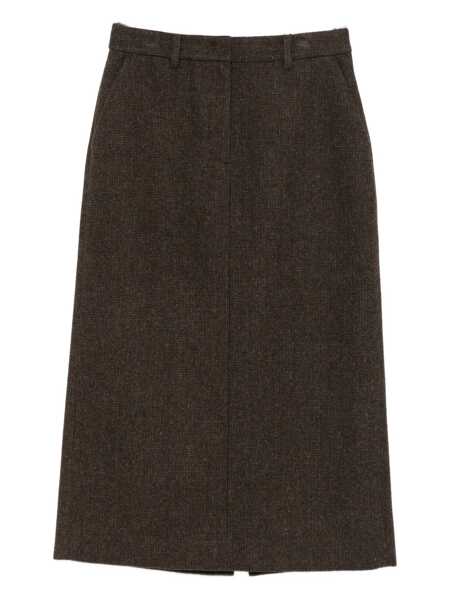 Fuste DUNST Dunst Midi Skirt BROWN Femei (BM 19268784) 1