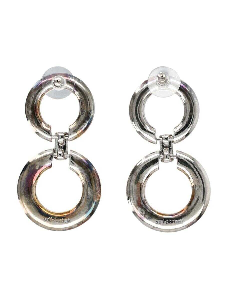 Cercei Self-Portrait Self-Portrait Silver Crystal Chain Link Earrings SILVER Femei (BM 19269090) 2