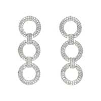 Cercei Self-Portrait Crystal Link Three-Tiered Earrings Femei