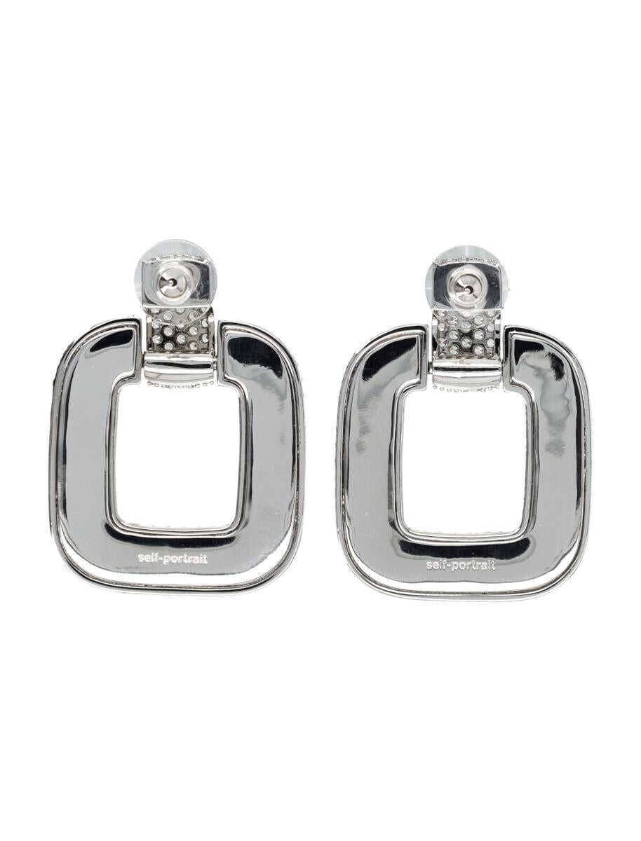 Cercei Self-Portrait Self-Portrait Silver Crystal Knocker Earrings SILVER Femei (BM 19269177) 2