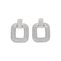 Cercei Self-Portrait Silver Crystal Knocker Earrings Femei