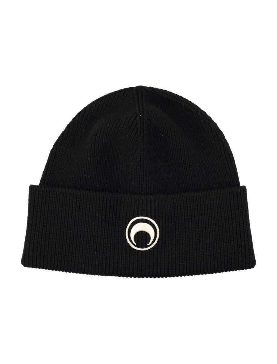 Caciuli MARINE SERRE Marine Serre Merino Wool Ribbed Beanie Black Femei (BM 19269210) 1