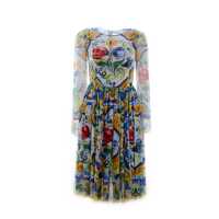 Rochii Dolce & Gabbana Silk Maiolica Dress Femei