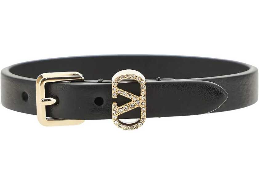 Bratari Valentino Garavani Leather Bracelet NERO/CRYSTAL Femei (BM 19269326) 1