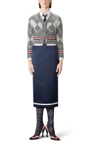 Cardigane Thom Browne Argyle V-Neck Cardigan TONAL GREY Femei (BM 19269341) 2