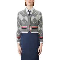 Imbracaminte Thom Browne Dama - Cardigane Thom Browne Argyle V-Neck Cardigan TONAL GREY Femei (BM 19269341) - B-mall.ro