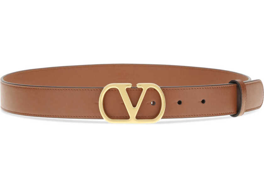 Curele Valentino Garavani Signature VLogo Belt DEEP CARAMEL Femei (BM 19269344) 2