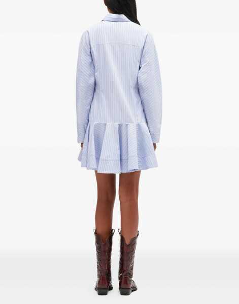 Rochii casual Ganni Striped Chemisier Dress BABY BLUE Femei (BM 19269422) 3
