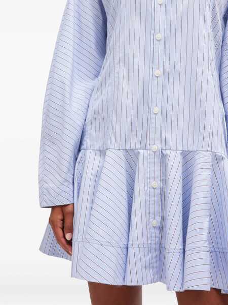 Rochii casual Ganni Striped Chemisier Dress BABY BLUE Femei (BM 19269422) 4