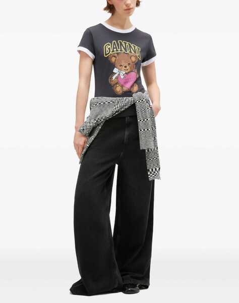 Tricouri Ganni Teddy T-Shirt CHARCOAL Femei (BM 19269461) 2