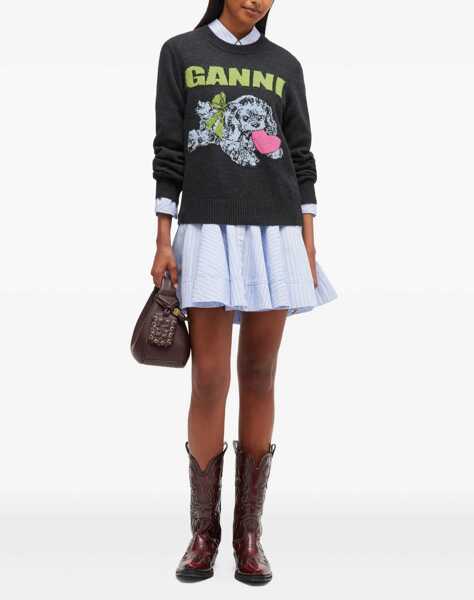 Pulovere casual Ganni Puppy Shirt CHARCOAL Femei (BM 19269506) 2