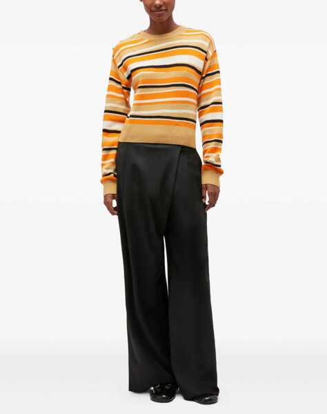 Pantaloni casual Ganni Cross-Over Pants BLACK Femei (BM 19269515) 2