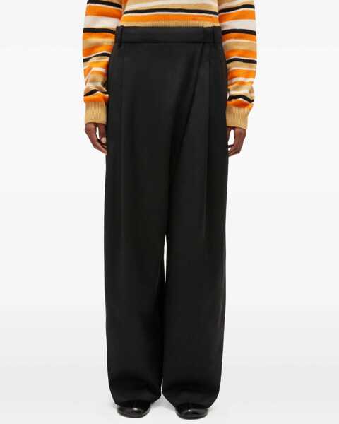 Pantaloni casual Ganni Cross-Over Pants BLACK Femei (BM 19269515) 3