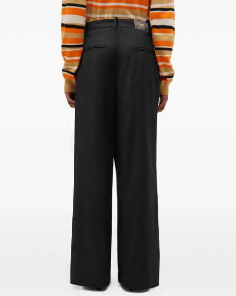 Pantaloni casual Ganni Cross-Over Pants BLACK Femei (BM 19269515) 4