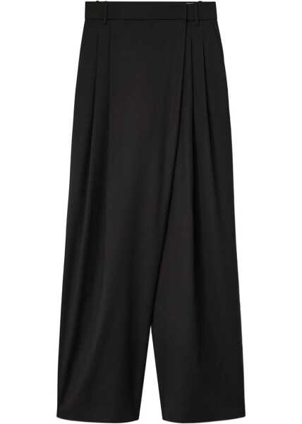 Pantaloni casual Ganni Cross-Over Pants BLACK Femei (BM 19269515) 1