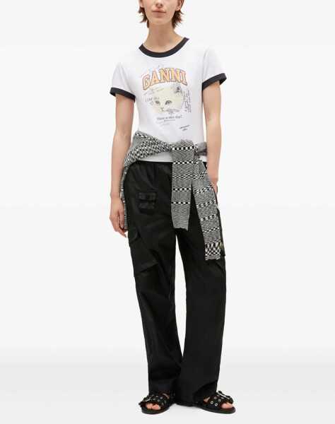 Tricouri Ganni T-Shirt Kitty WHITE Femei (BM 19269518) 2