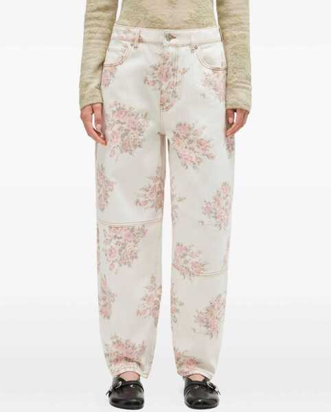 Blugi skinny Ganni Flower Jeans WHITE Femei (BM 19269527) 2