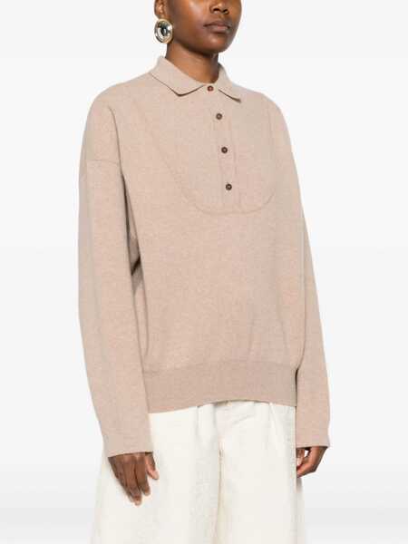 Tricouri Polo JACQUEMUS Polo Sweater la maille vareuse pallone BEIGE Femei (BM 19269611) 3