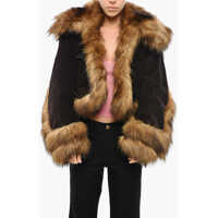 Jachete Corduroy Jacket With Faux Fur Details Femei