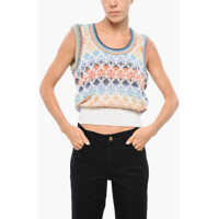 Pulovere Sleeveless Argyle Motif Sweater Femei