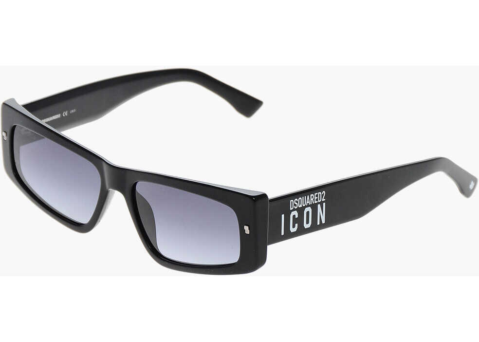 Ochelari de soare DSQUARED2 Icon Solid Color Cat-Eye Sunglasses With Contrasting Logo Black Barbati (BM 19269653) 2
