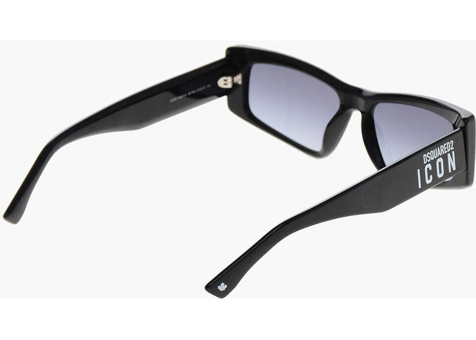 Ochelari de soare DSQUARED2 Icon Solid Color Cat-Eye Sunglasses With Contrasting Logo Black Barbati (BM 19269653) 3