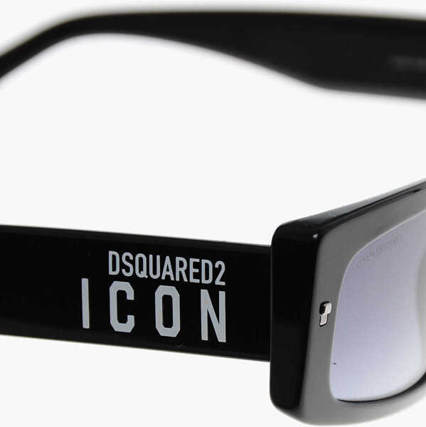 Ochelari de soare DSQUARED2 Icon Solid Color Cat-Eye Sunglasses With Contrasting Logo Black Barbati (BM 19269653) 4