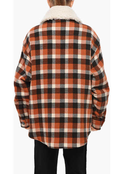 Jachete DSQUARED2 Checked Americana Field Utility Jacket With Fleece Lining Orange Femei (BM 19269674) 3