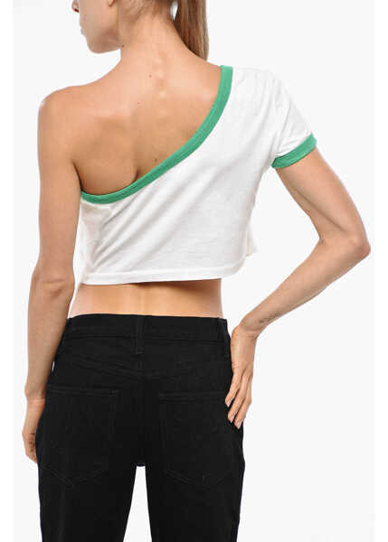 Bluze DSQUARED2 Double Fabric One-Shoulder Crop Top White Femei (BM 19269680) 3