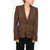 DSQUARED2 Solid Color Deana One-Button Blazer With Peak Lapel Brown