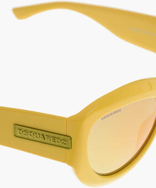 Ochelari de soare DSQUARED2 Solid Color Sunglasses With Mirrored Lenses Yellow Barbati (BM 19269704) 4